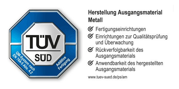 3D Metall Druck Siegel Tuev Hbs13 Hersteller Ausgangsmaterial En 764 5